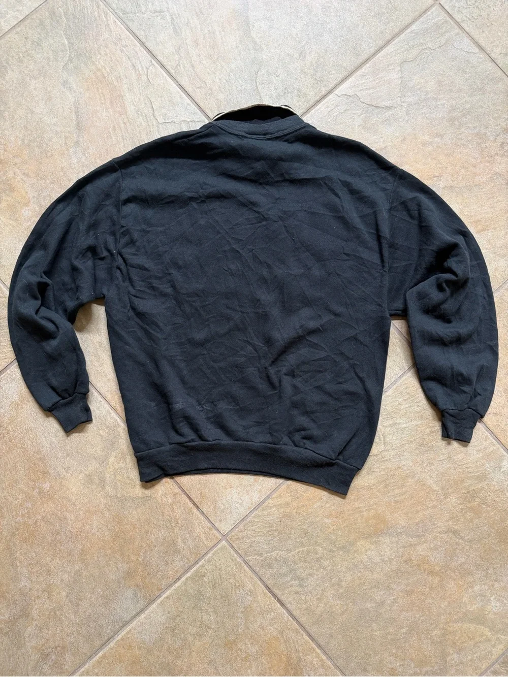 Black Men's Sweater with Gold Angel & Star Embroidery